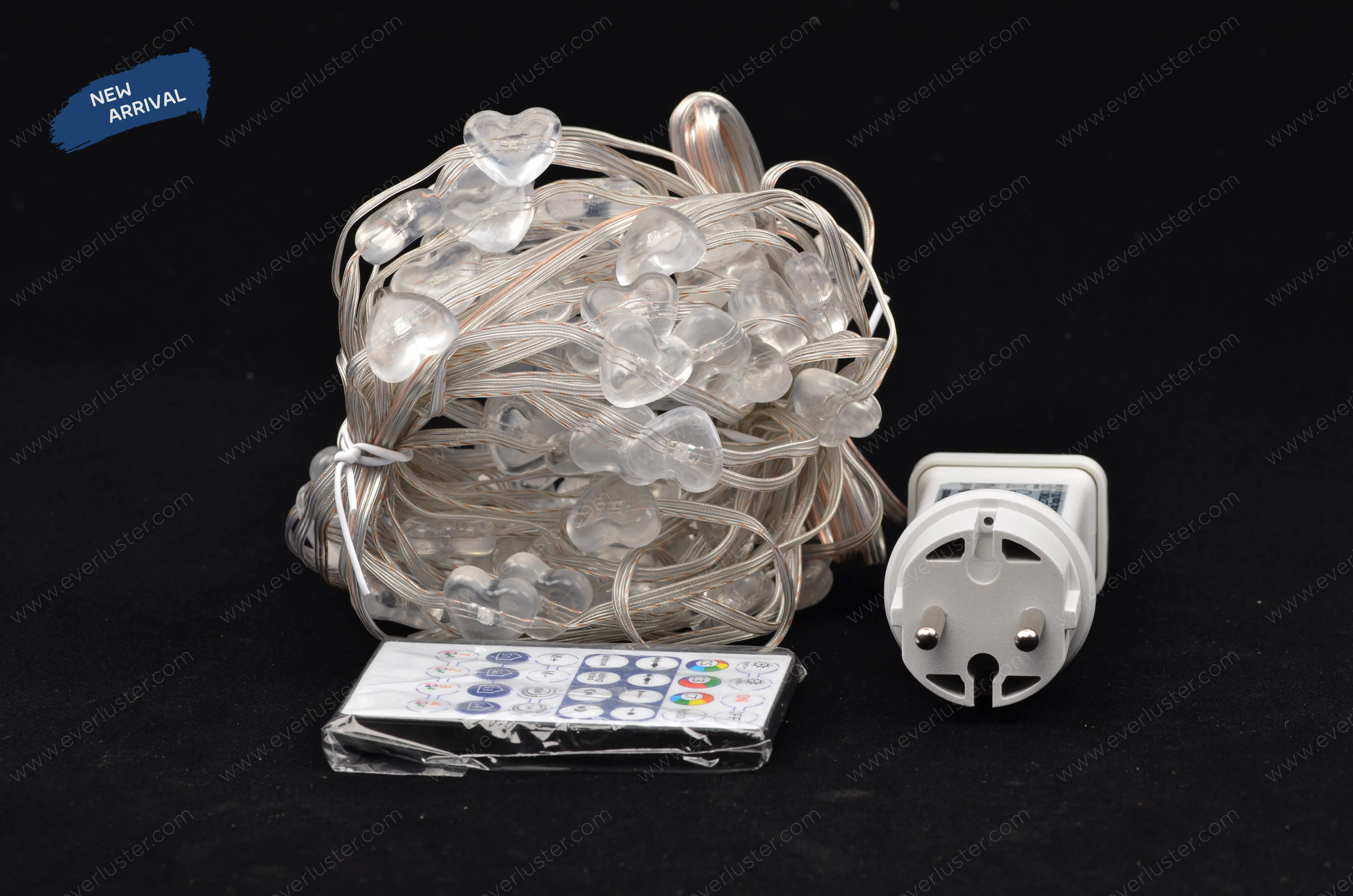 Transparent IP44 outdoor string lights for christmas and house decorating.