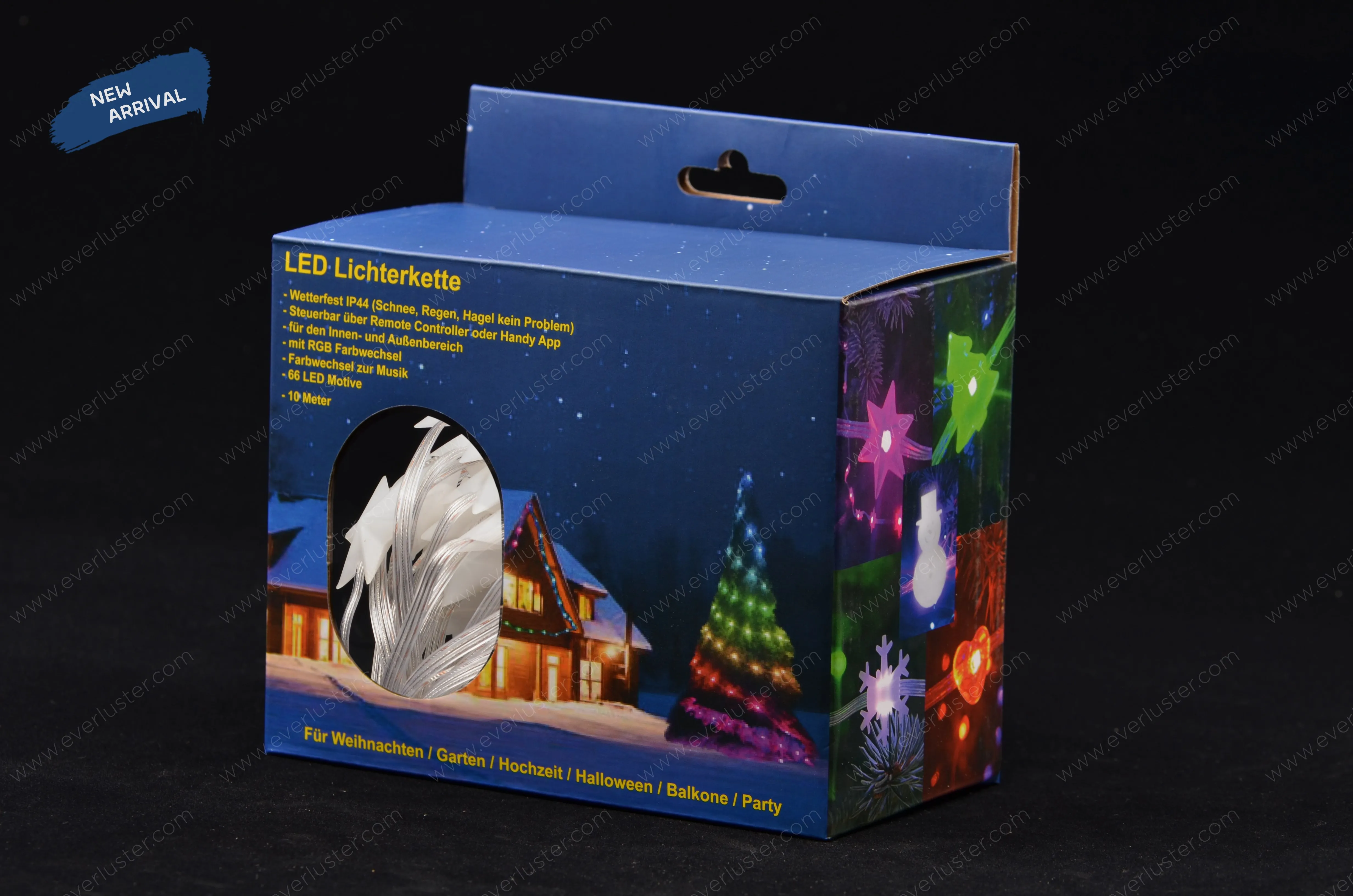 USB christmas string lights white RGB color to decorate house.