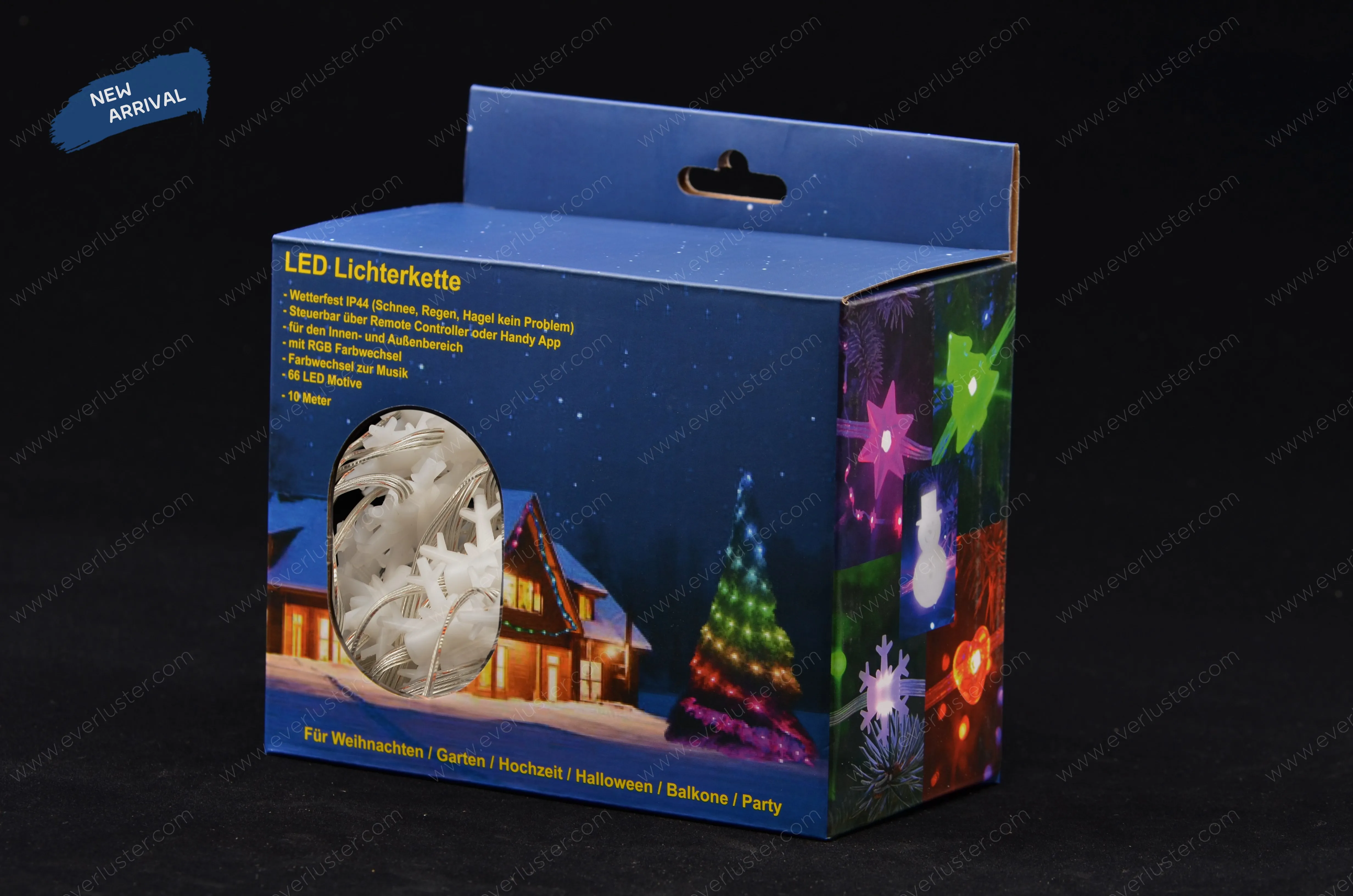 Outdoor IP44 Christmas string light with fahsion snowflake symbol