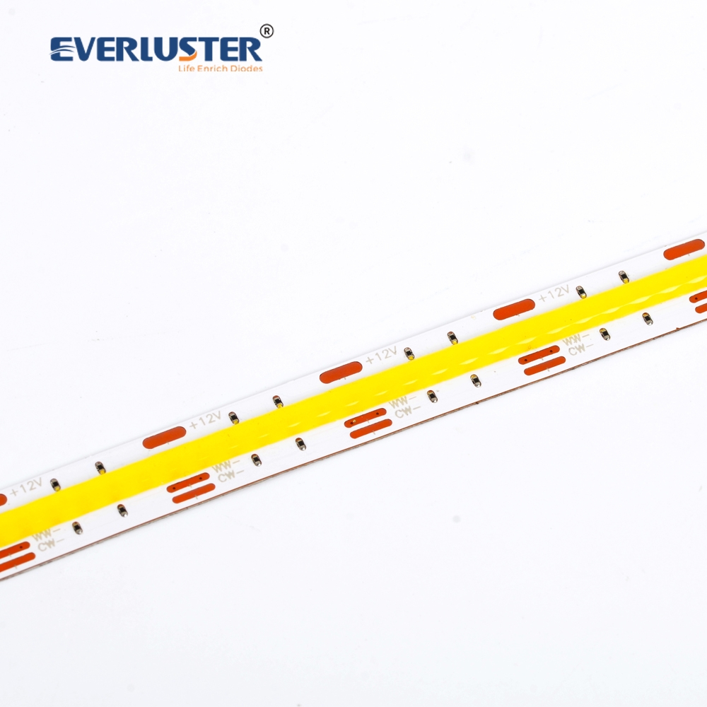 Neuer 12V Bicolor 2700-6000K CCT verstellbarer flexibler Cob-Streifen